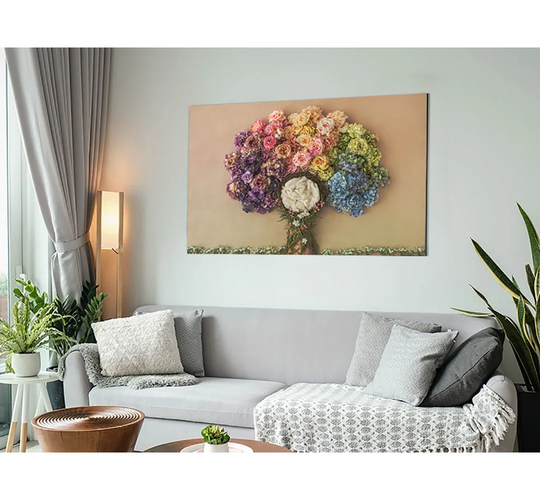 Tree Made of Roses - Unframed Graphic Art on Metal