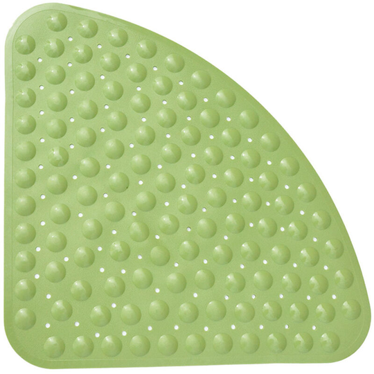 Non-slip shower carpet with bathtub with shower drainage or bathtub, pvc Triangle bath mats 54 x 54 cm, green