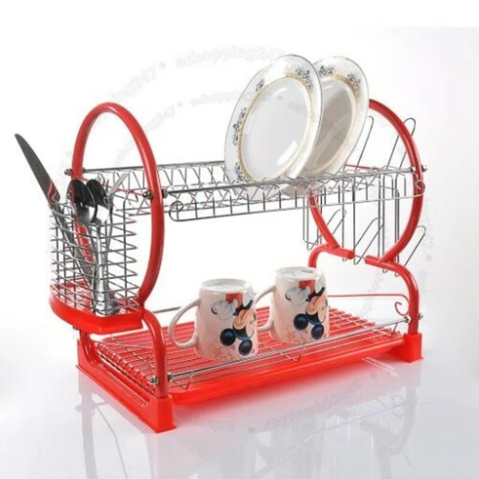 Stainless Steel 2 Tier Dish Rack White
