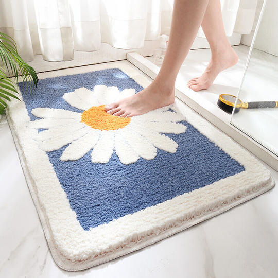 Betterlifegb - BR-Vie Non-Slip Absorbent Bath Mat 40 x 60 cm, Fluffy Microfiber Bathroom Rug, Machine Washable Bathroom Mat for Toilet, Bathtub,