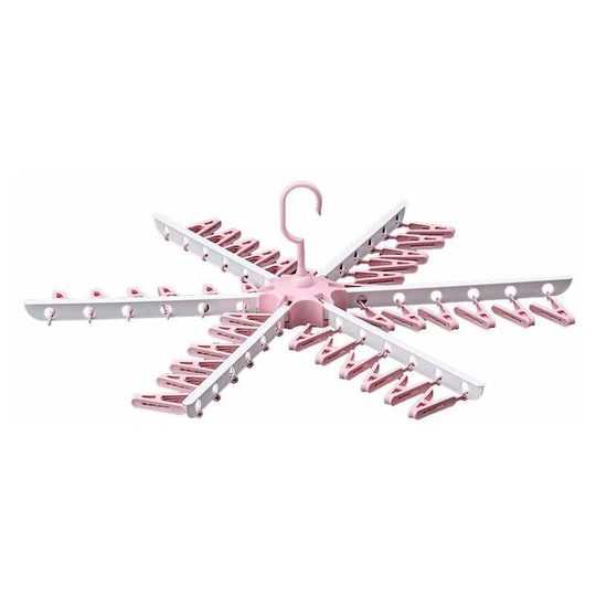 Folding dryer Socks and gloves, tumble dryer, 36 plastic hangers for underwear, socks and gloves. (Pink)