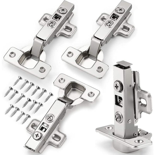 Gift - 4 Clip Hinge Automatic Hinge Clip Hinge Automatic Hinge Overlay Door Mounting Standard Hinge for Kitchen Door Cabinets for Kitchen Cupboard