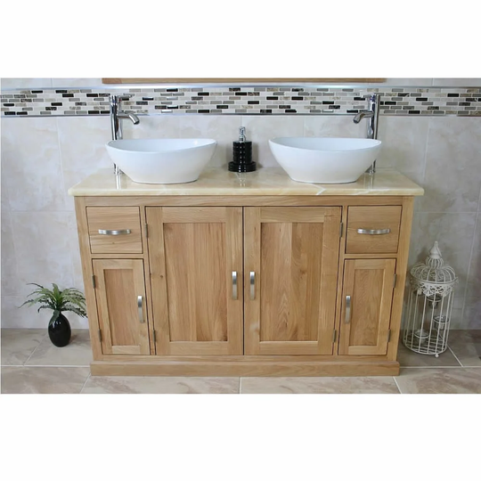 Deeds Solid Oak 1230mm Free-Standing Vanity Unit