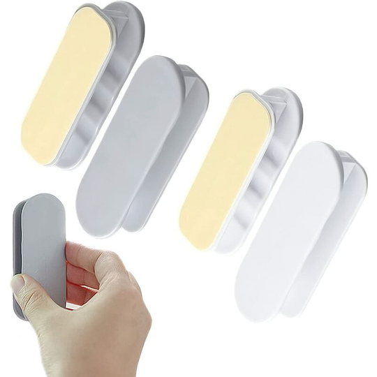 Plastic Self-Adhesive Handles, 4 Pieces to Attach to Furniture, No Drilling Screws Removable Replacement Knob for File Cabinets, Kitchen Cabinets