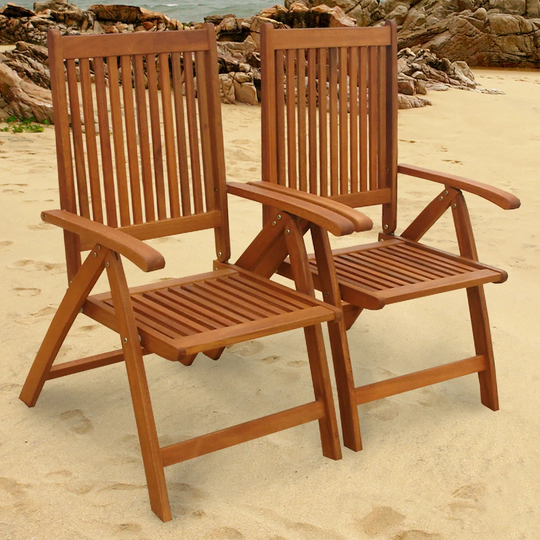 Afrin Folding Eucalyptus Patio Dining Armchair