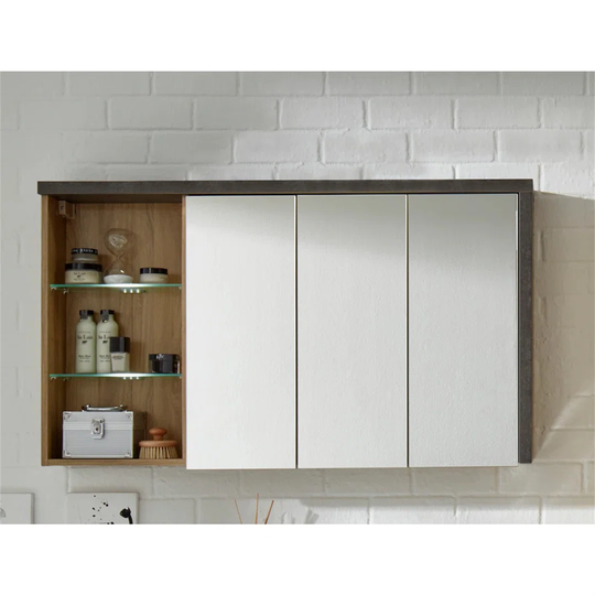 123cm x 71cm Surface Mount Mirror Cabinet with LED Lighting