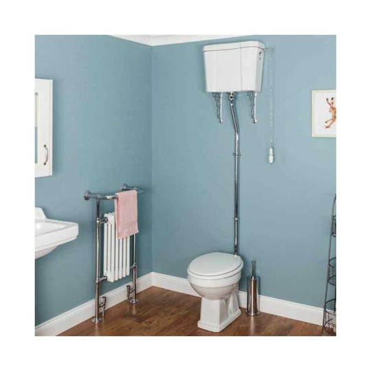 Park Lane Windsor Traditional High Toilet With White Toilet Seat - White
