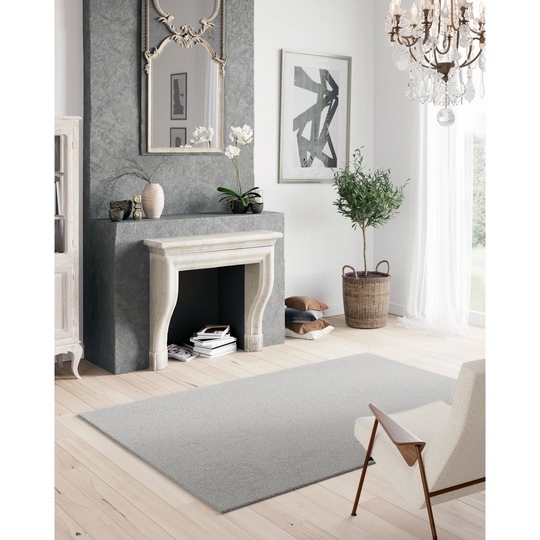 Machine Washable Plain Tufted Grey Rug