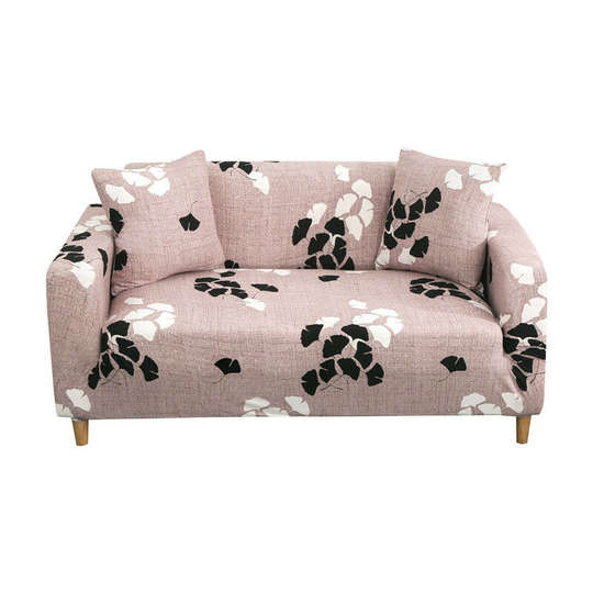 3 Seater Sofa Cover Stretch Armchair Leather Furniture Protection Cover pink/white Flower (Pillow case not included)