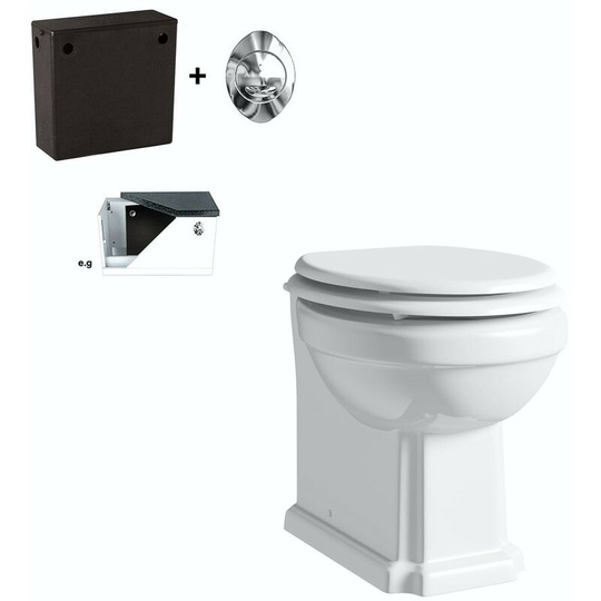 Dulwich back to wall toilet with white seat and concealed cistern - White - Orchard