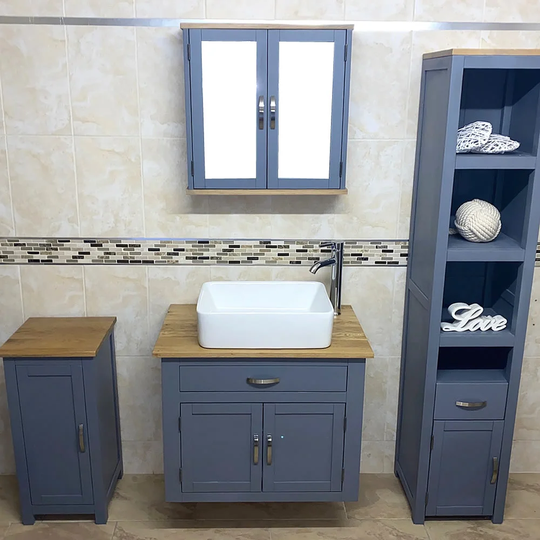 Birkenhead Solid Oak 750mm Wall Hung Single Vanity Unit