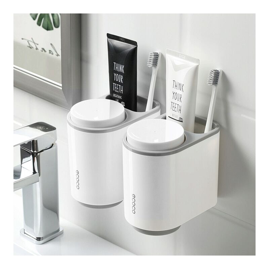 Bathroom Shelves Storage Box Gray Cup Shelves 2 Pieces