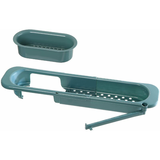 Telescopic Sink Drain Rack, Sink Storage Rack, Expandable Storage Drain Basket, Sponge Ball Storage Rack - Rack For Home Kitchen, Green
