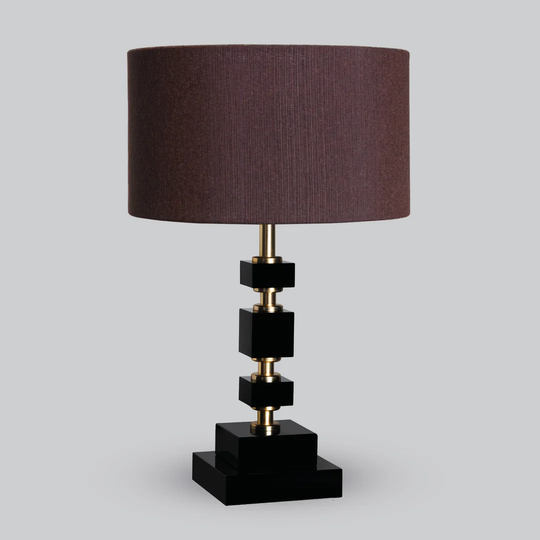 Hugues 36 cm Black Crystal Gold Table Lamp Brick