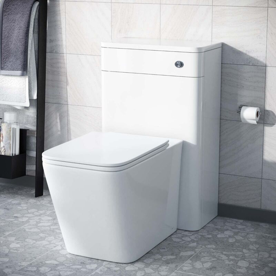 Neshome - Afern Modern White 500mm Back To Wall wc Toilet Unit Rimless Space Saving