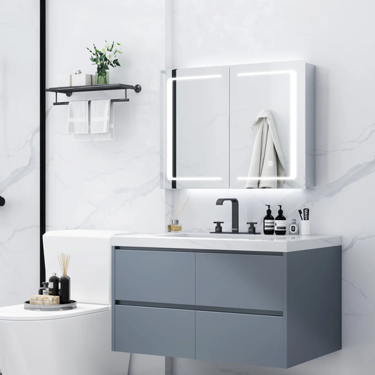 Hazeltine 80cm x 60cm Surface Mount Mirror Cabinet with LED Lighting