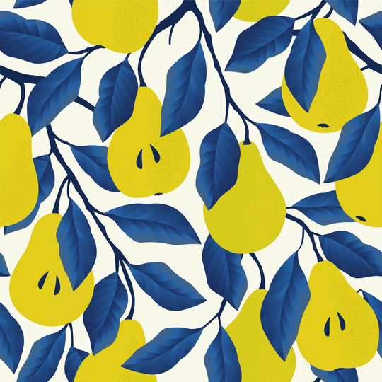 Seamless Pattern With Yellow Pear.