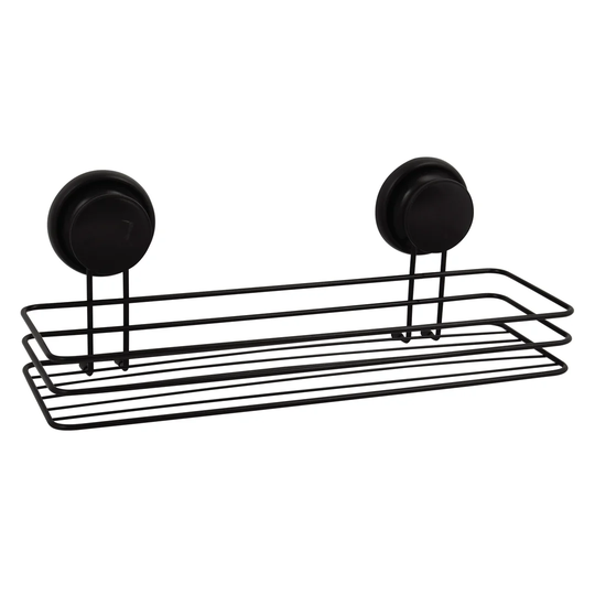MSV Shower Shelf Filaria Shower Basket Bathroom without Drilling with Suction Cups Steel Chrome-plated 32x14x13cm
