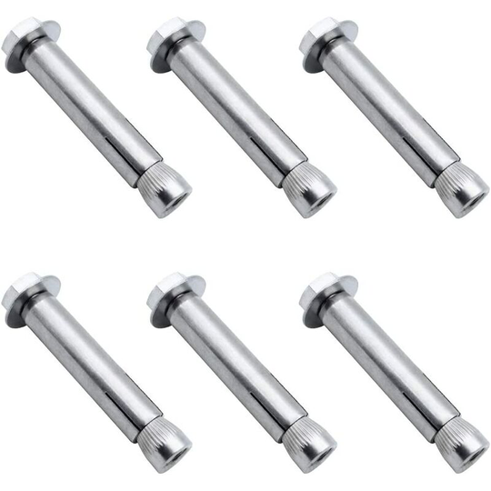 6 pieces Expansion Screw Bolts M8 x 60 mm 304 External Stainless Steel Hexagonal Nut Sleeve Heavy Expansion Anchor Bolt Duty Fastening Anchors