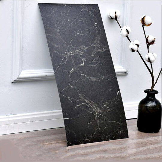 Bathroom Kitchen pvc Self-adhesive Self-adhesive floor tile Waterproof wallpaper Living room Marble wallpaper Bathroom Waterproof Package Tile (Black