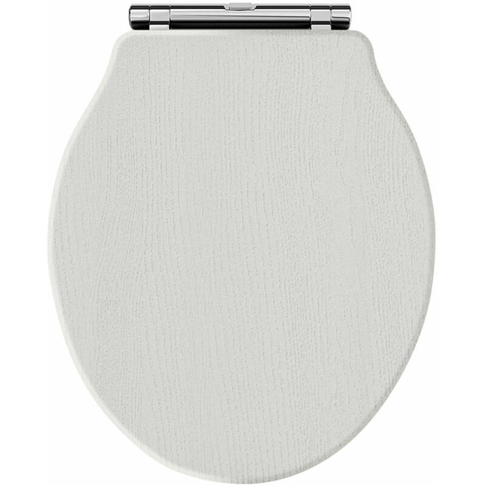 Chancery Soft Close Toilet Seat Chrome Hinges - Timeless Sand - Hudson Reed