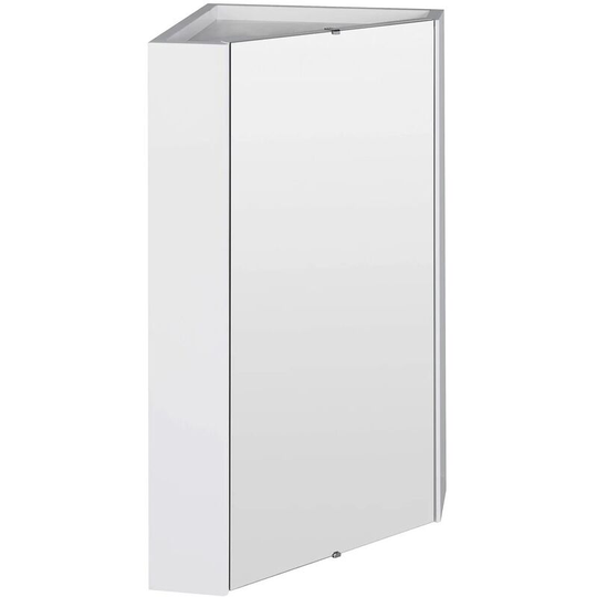 Alexander James Gloss White 460mm Corner Mirrored Cabinet - Gloss White