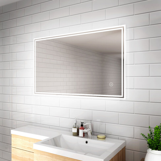 Elegant - 1000 x 600mm Designer Illuminated led Bathroom Mirror with Sensor Touch Switch and Anti-Fog Function (2PCS)