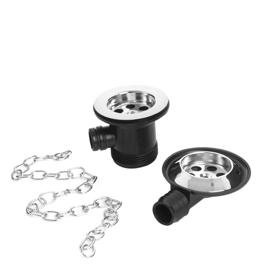 7cm Chain and Stopper Waste Tub Drain With Overflow