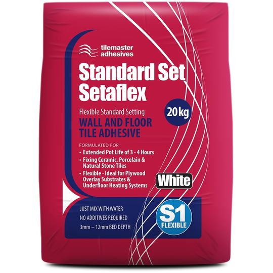 Tilemaster Setaflex White 20kg Standard Set Tile Adhesive