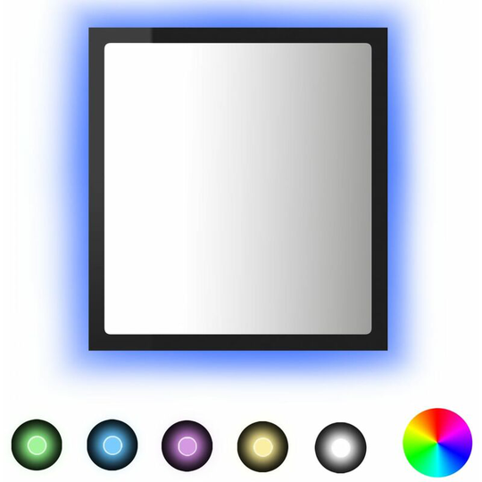 Vidaxl - led Bathroom Mirror High Gloss Black 40x8.5x37 cm Acrylic Black