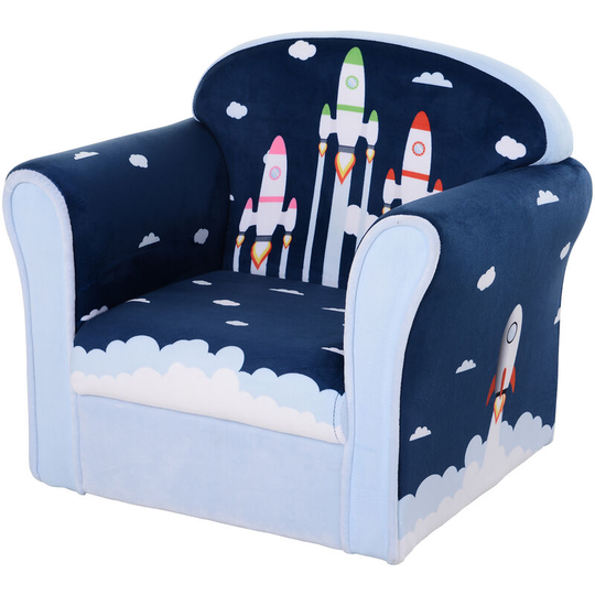 Children Chair Armchair Single Sofa Seat Kids Furniture 3 Years+ 45kg - Blue - Homcom