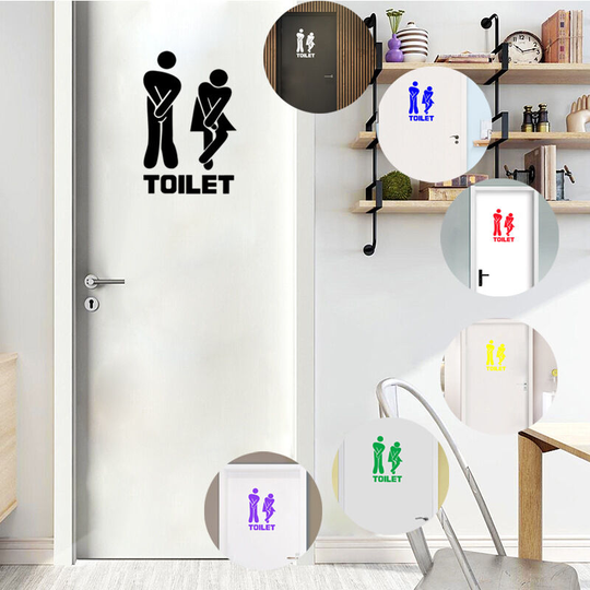 8 pieces, toilet decorative wall stickers for men and women's toilets in toilets