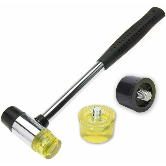 with 2 Spare Hammer Heads 25mm Rubber HammerNylon Small Rubber Hammer