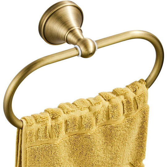 Perlerare - Antique Brass Oval Towel Rack Towel Holder Bathroom Kitchen Accessories Brushed Bronze Wall Mount Rack