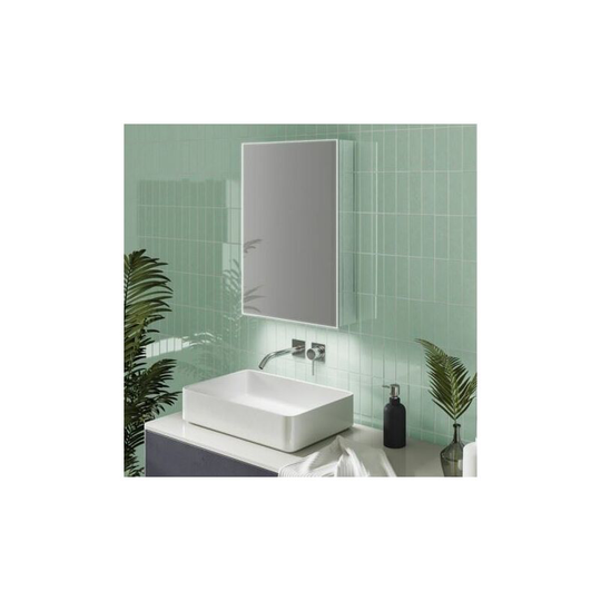 Exos 80 led Illuminated Mirror Cabinet - 800mm Wide - 53800 - Aluminium - HIB