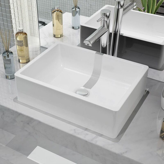 Basin Ceramic White 41x30x12 cm VDTD04463 - Topdeal