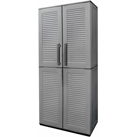 Vidaxl - Garden Storage Cabinet Grey and Black 68x37x163 cm pp Grey
