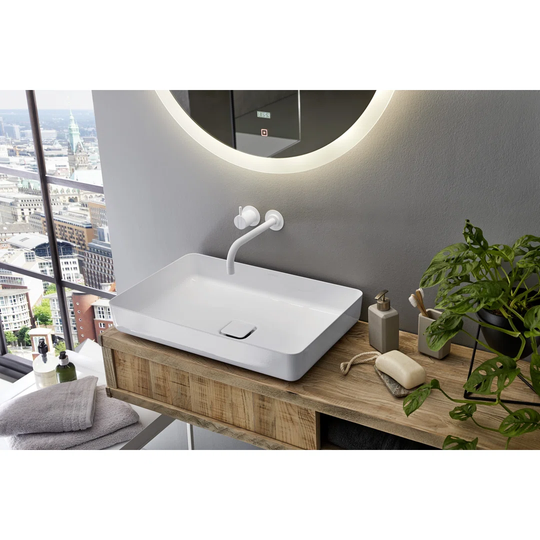 Miena Black Matt Metal Square Countertop Basin Bathroom Sink