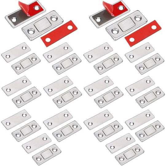Soekavia - Magnetic Latch Closet Door Magnet 14 Pieces Very Thin Magnetic Sticky Latch Magnet Adhesive Closure Cabinet Powerful Magnet for Sliding