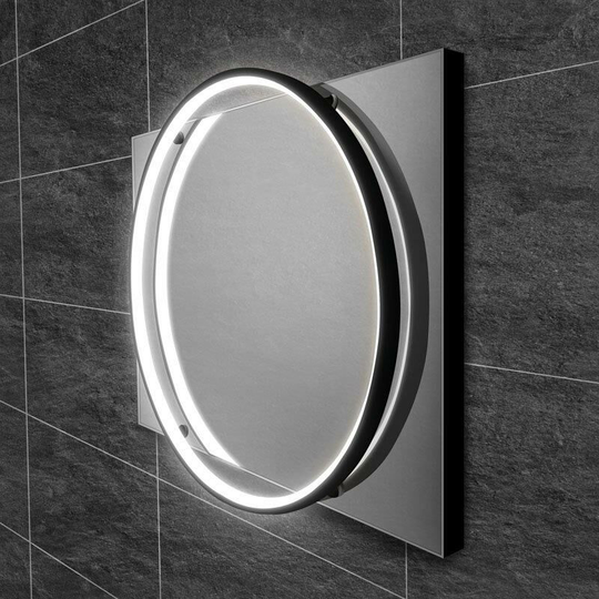 HIB - Solas 50 led Illuminated Mirror - 500mm Wide - Black Frame - 79520500 - Black