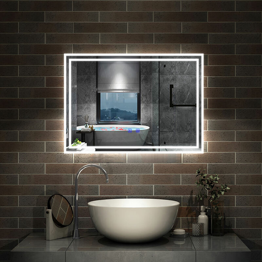 Acezanble - led Bathroom Mirrors with Bluetooth Speaker Adjustable Colors, Anti-Fog, 6500K Cool White Light + 4600K Warm White Light + 2700K Warm