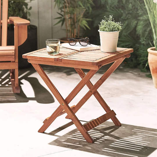 Eslie Folding Wooden Side Table