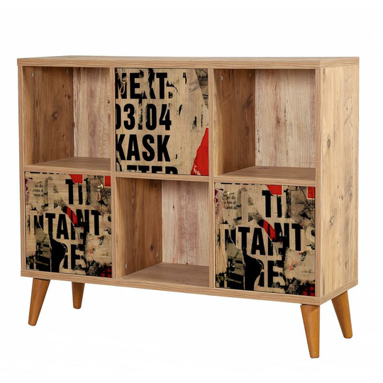 Motto Stare Console Sideboard Cabinet Cupboard Storage Furniture Drawers & Doors 766 - 134 cm - Pine