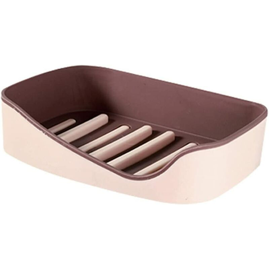 Bathroom Shelf Soap Rack Wall Wall mounted Soap Holder Bathroom Bathroom Accessories Soap Pad Shower Soap box Table shelf (Color: Pink)
