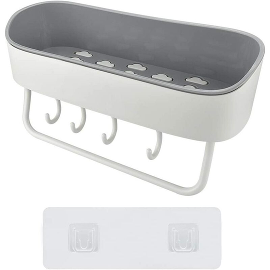 Self-adhesive Shower Shelf Rectangular Bathroom Shelf Adhesive Shower Basket Drill-Free Shower Shelf for Soap Towel Shower Gel Shampoo (27 * 10.5 *