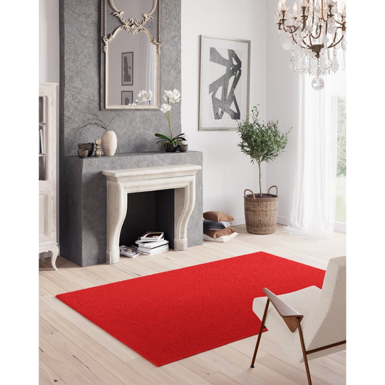 Holey Machine Washable Red Rug