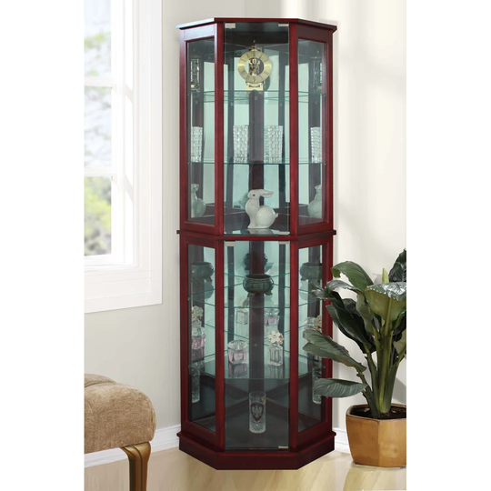 Ridgeway Corner Curio Cabinet with Lighting