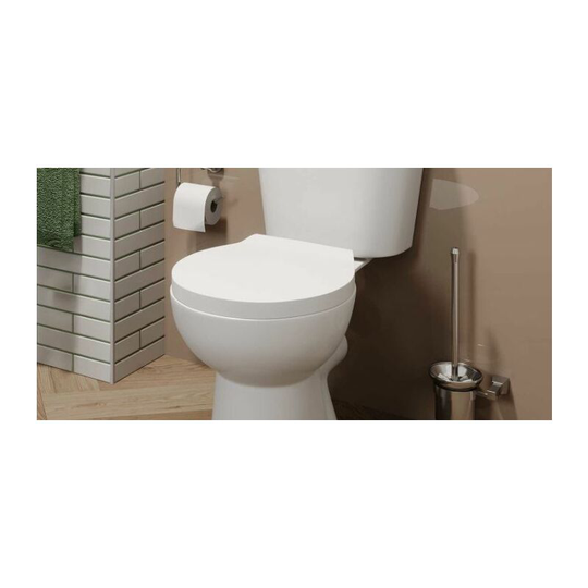 Wrap Around Toilet Seat and Cover only Soft Close Top Fix White Oval - White