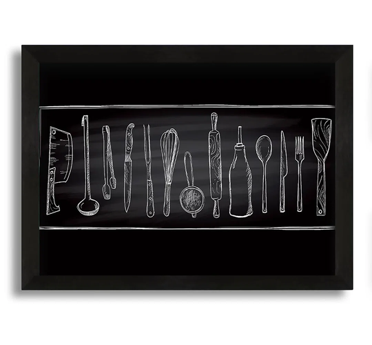 Utensils 5 - Picture Frame Graphic Art on Canvas