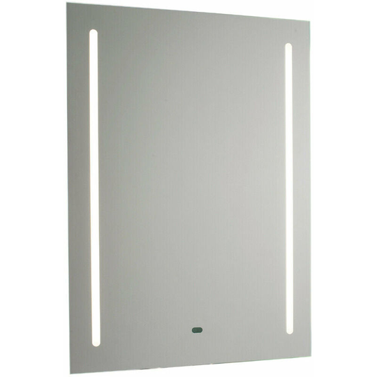 IP44 LED Bathroom Mirror 70cm x 50cm Vanity Light IR Switch & Dual Shaver Socket